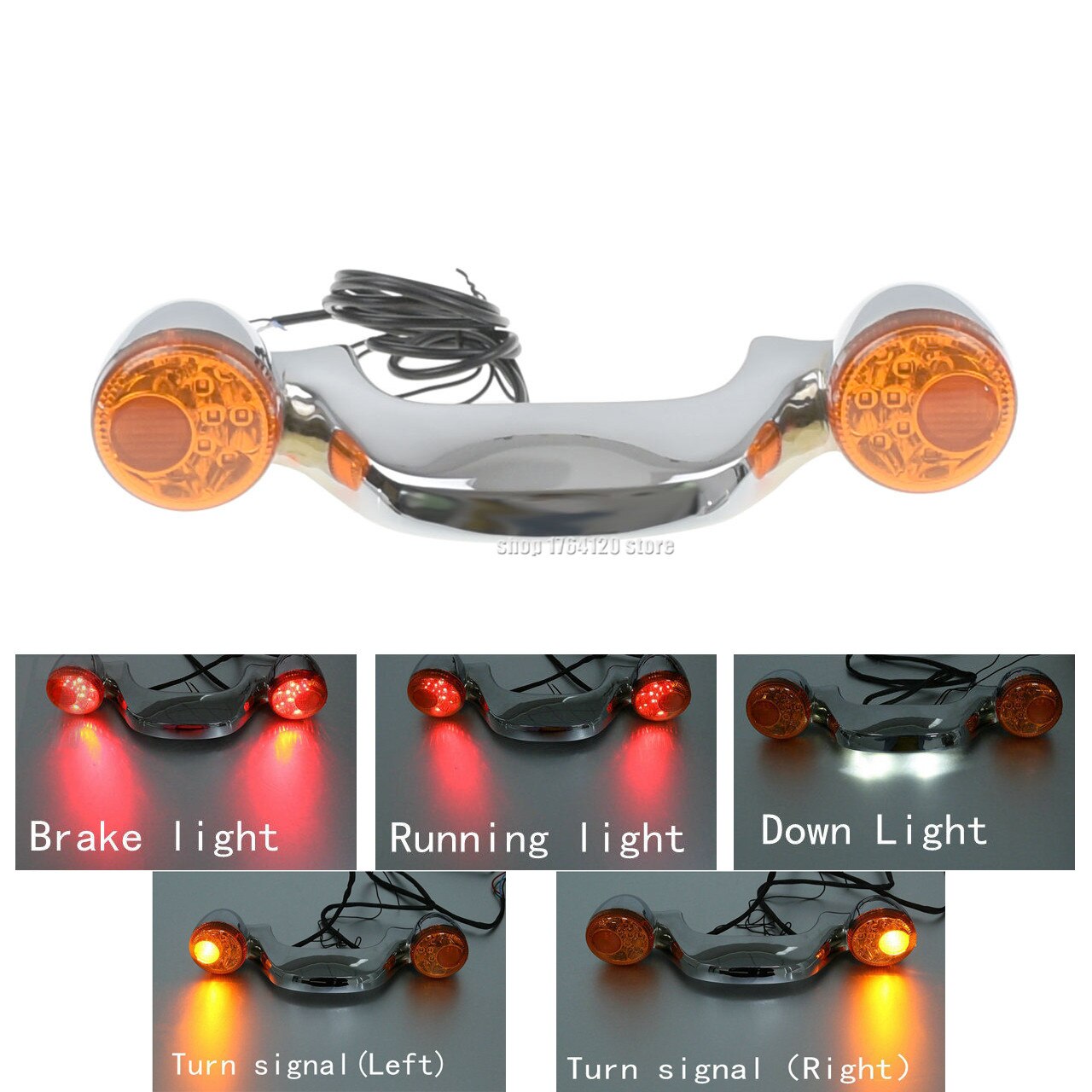 Clignotant arrière de moto, barre de feux de stop, pour Harley Touring Street Glide Road Glide Road King FLTRX FLHX –: B Turn Signal Light