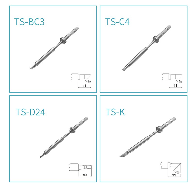 TS100 Elektrische Soldeerbout Tips Loodvrij Vervanging Diverse Modellen Tip TS-K KU IK D24 BC2 C4 BC3 ILS JL02 B b2 C1