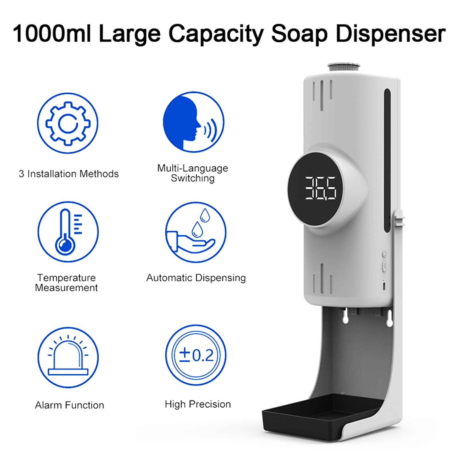1000ml Wall Mounted Automatic Soap Dispenser Hand ... – Vicedeal