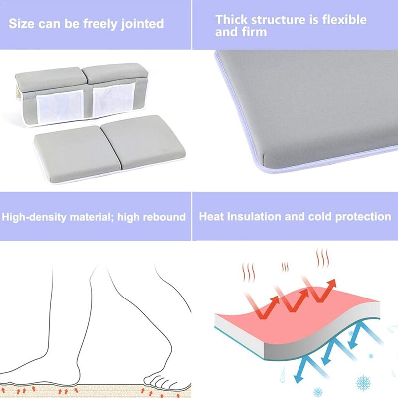 Bath Kneeling Pad, Bath Kneeler Elbow Rest Pad with Toy Net and Storage Bag Easy Clean Quick Dry Soft Non-Slip Bathtub Kneeling