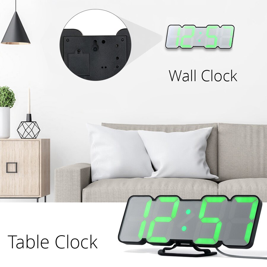 Digitale wekker met led-wandklok, 115 kleuren, afstandsbediening, digitaal horloge, nachtlampje, magische tafelklok