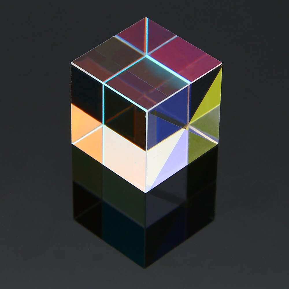 15mm wadliwy krzyż dichroiczny pryzmat łącznik rozdzielacz x-sześcian szklany pryzmat edukacyjne narzędzia dydaktyczne badania dekoracje pryzmat