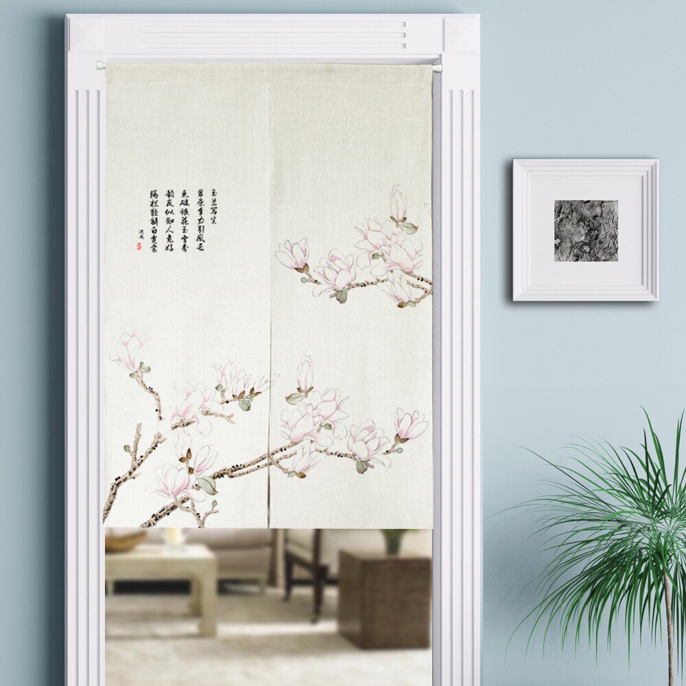 Lente Bloeiende Boom Bloeiende Roze Orchidee Japanse Noren Gordijn Thuis Restaurant Deur Gordijn Keuken Deuropening Scheidingswand