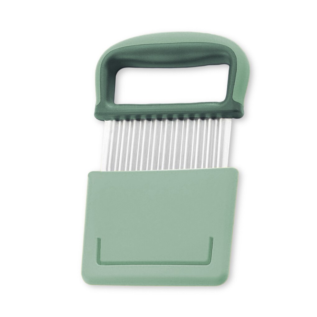 Handheld Potato Chopper Fries Wavy Slicer with Handle Onion Food Safe Chopping Kitchen Hand Tool Chef Gadgets Green