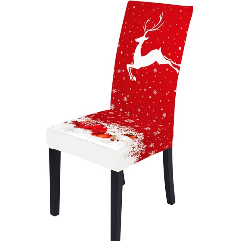 Jule spisestue stol beskytter slipcover stretch aftagelig vaskbart sæde bagcover xmas festindretning: 5 ac 304839-20