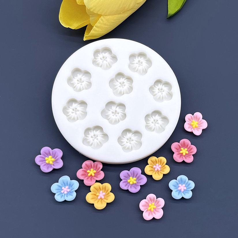Molde de silicona para artesanía de azúcar con margaritas y flores, herramientas de resina para hornear magdalenas, herramientas de decoración de tortas con fondant: Rosa