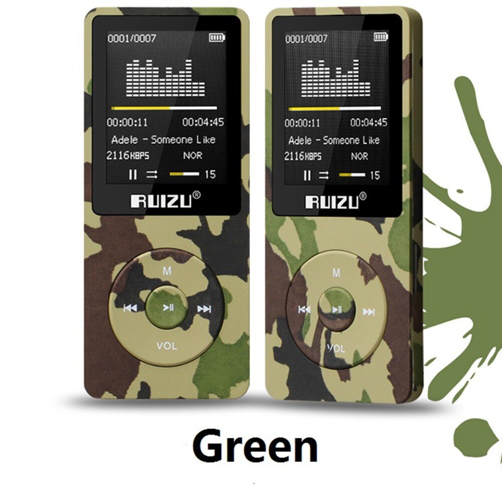 100% reproductor MP3 RUIZU X02 versión original en inglés 4G/8G/16G portátil Mp3 puede jugar 80 horas con Radio FM E-Book, reloj voz
