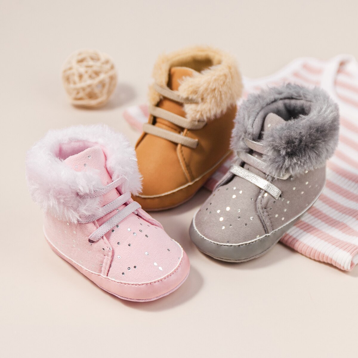 Kidsun Winter Baby Booties Jongen Meisje Laarzen Katoen Zachte Zool Antislip Warm Peuter Eerste Wandelaars baby Wieg Schoenen