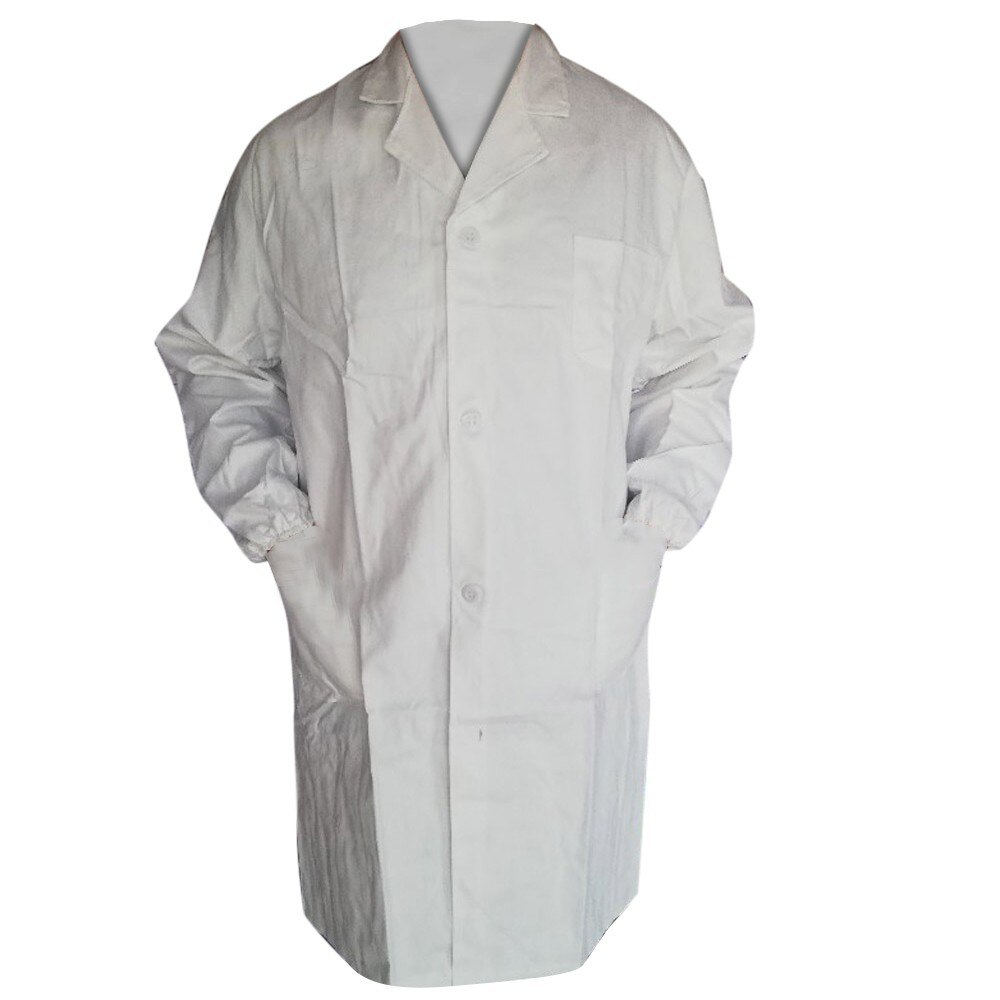 Women Men Lab Coat Long Sleeve White Outwear Long Coat With Pockets Unisex Work Wear Clothing Button Casual Coat Outwear #T1P