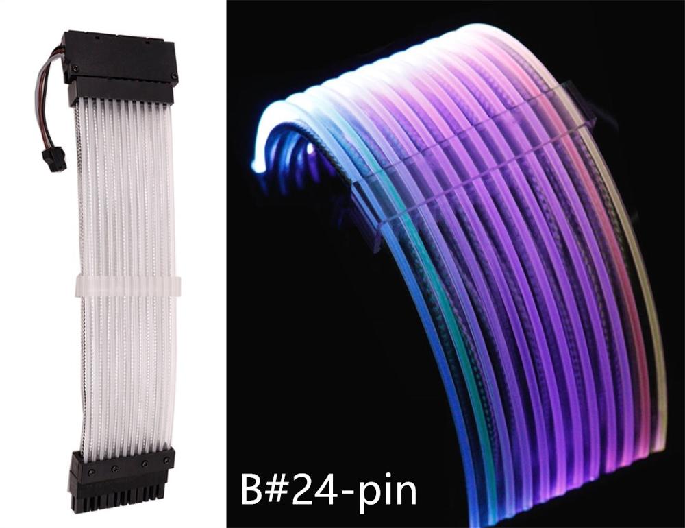 Strimer 24pin 8pin Rgb Kabel Uitbreiding Adresseerbare Gaming Led Strip Light Aura Sync Voor Voeding Moederbord Atx Pci-E gp: B24pin