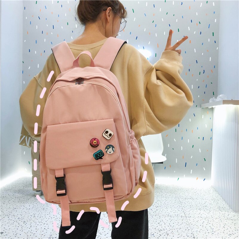 Saco de escola feminino coreano-estilo mochila do estudante do ensino médio grande capacidade ombro feminino 2020 novo estilo versátil em