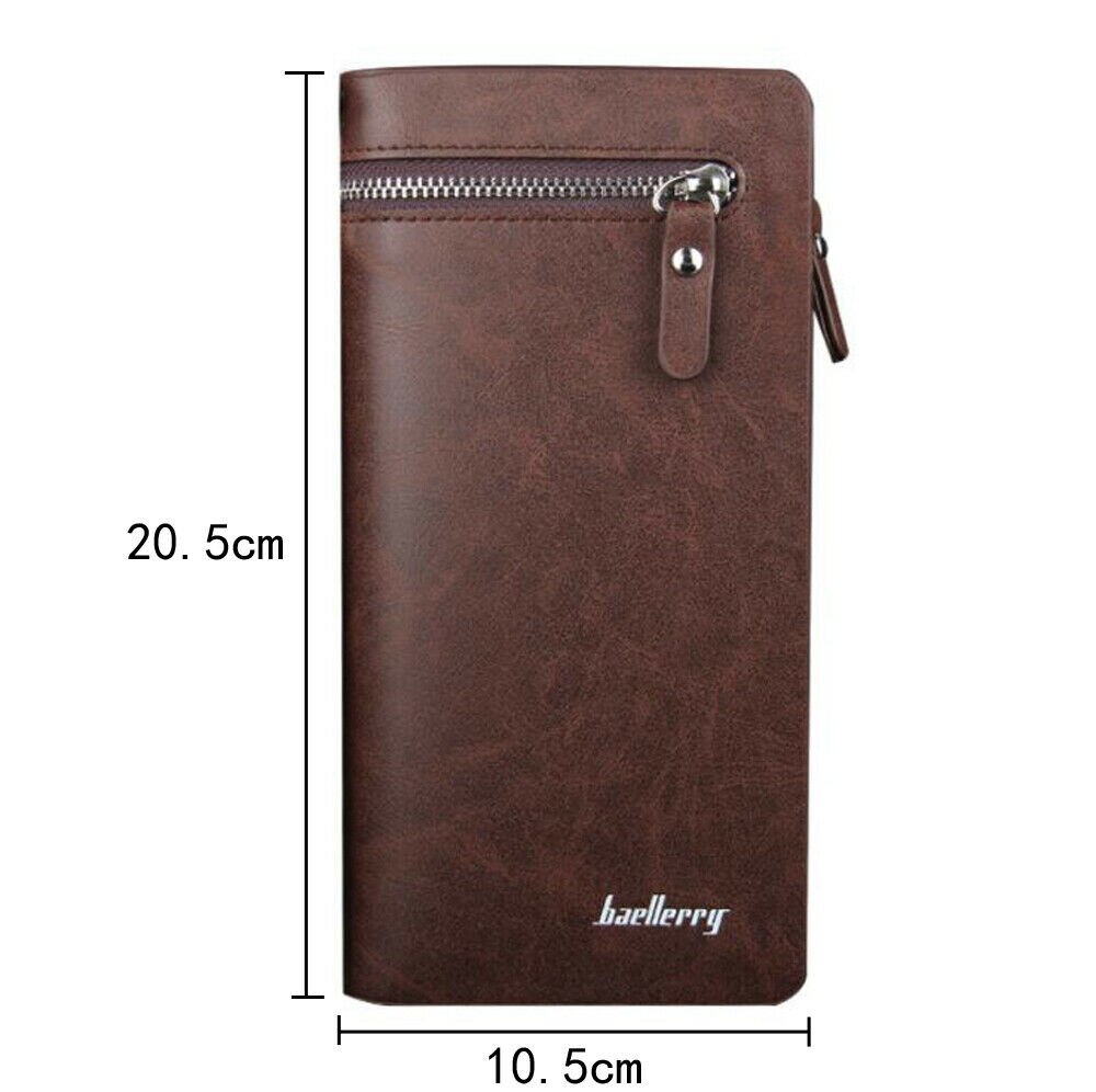 Men's Leather Wallet Zipper Long Clutch Wallets Classic Luxury Wallest Bifold ID Credit Card Holder Purse portefeuille portfel