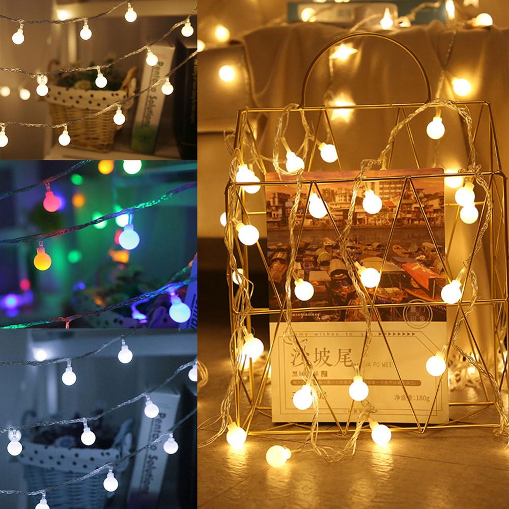 Romantic Star Round Lantern LED Lights String Kids Room Decor Fairy Garland Lights Home Garden Christmas Party Decoration Lights