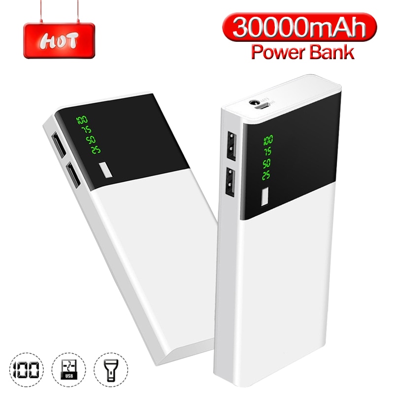 Power Bank 30000mAh USB Type C PD Fast Charging Large Capacity Quick Charge 3.0 PowerBank External Battery For Mobile Phone