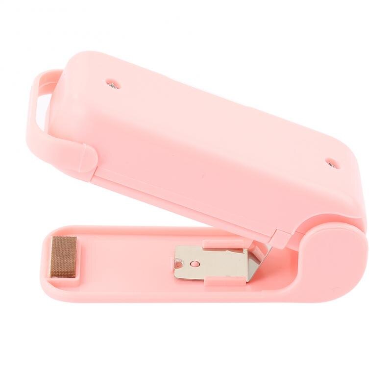 Mini thermoscelleuse Portable, sac en plastique pour aliments et collations, Machine à sceller l'emballage des aliments, sac de rangement de cuisine, Clips de cuisine à domicile: Pink 1PC