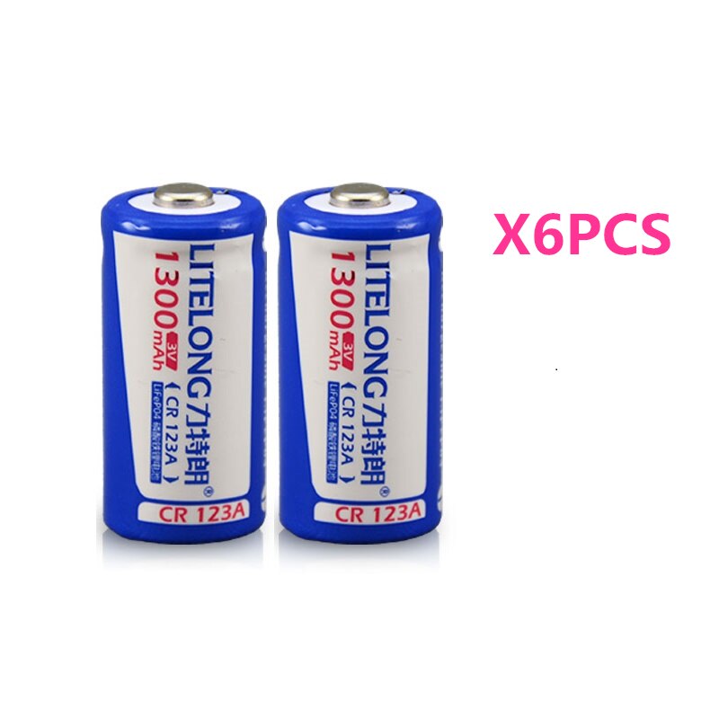 Original large capacity 1300mah CR123A rechargeable lithium battery 3V lithium battery battery 16340 battery: 12pcs