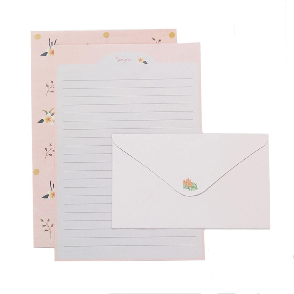 6 Sets of Letter Papers Simple Colorful Beautiful Flower Printing Letter Papers