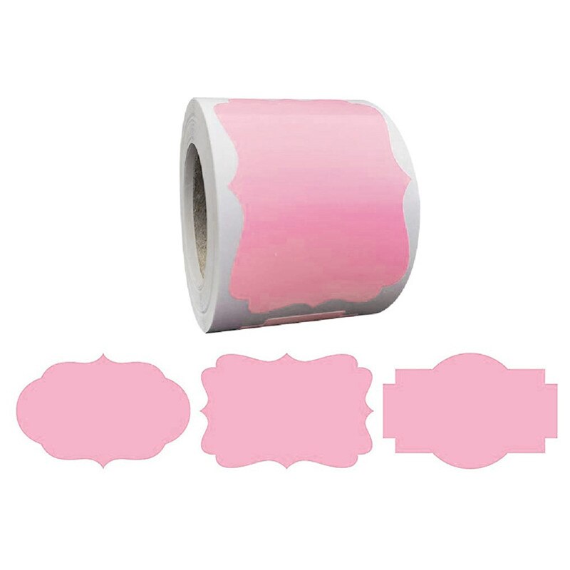 150 PCS/Roll Irregular Label Sticker Erasable Removable Waterproof Sticker for Glass Bottle Jar Spice Stickers: Pink