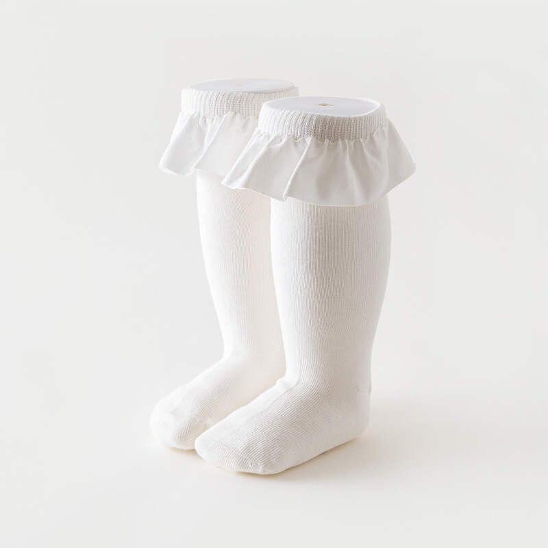 Kinder Sokken - Bloemendessin - Katoen - Casual Stijl - Kantrand: Wit / M voor 4-6y