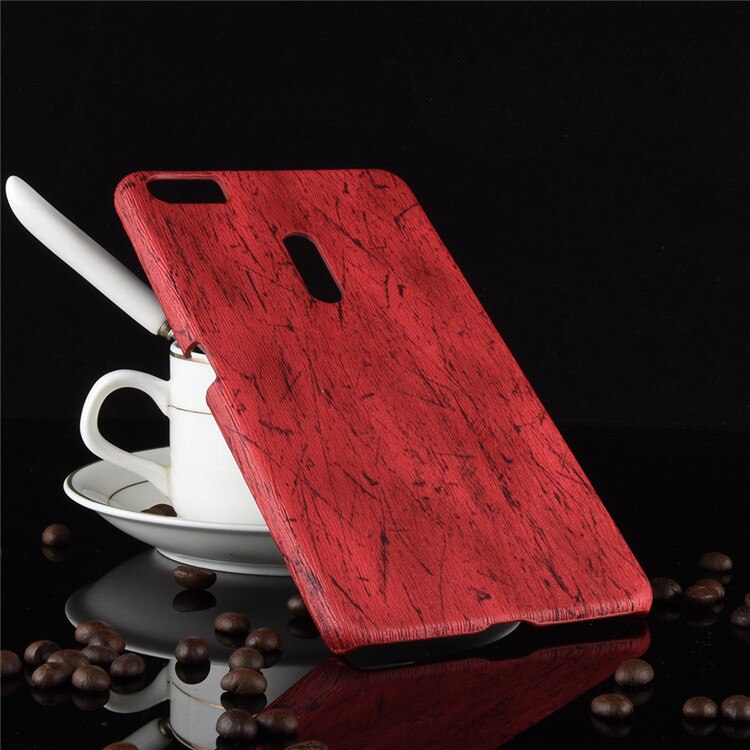 subin For Asus Zenfone 3 Ultra ZU680KL Case 6.8 inch PU Wood Leather grain mobile holster For Asus ZU680KL shell phone bag cover: Dark red