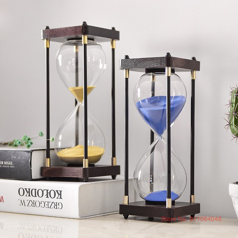 Sablier violet de 30 minutes pour salle de classe, décoration de bureau, fond en bois, verre, minuteur d&#39;étude,