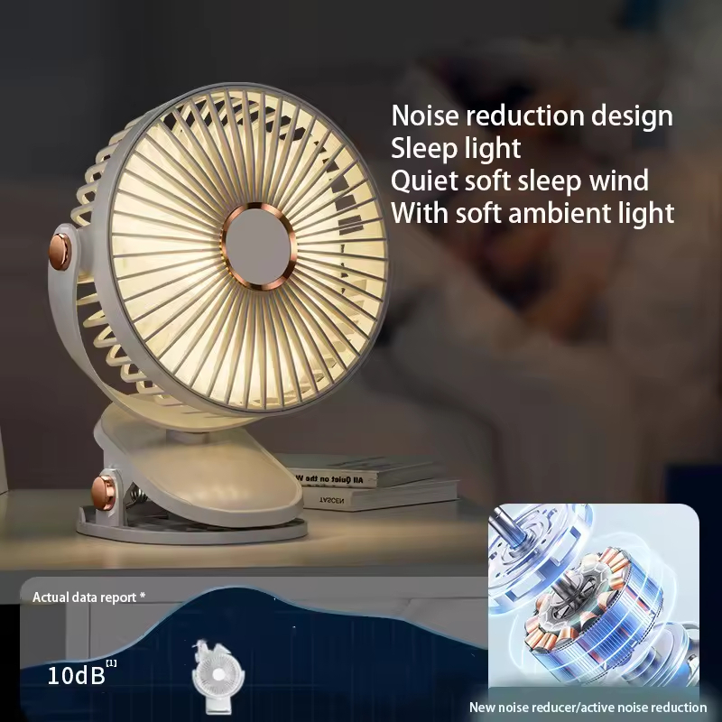 Xiaomi-ventilador con Clip de 8000mAh, circulador de aire portátil de escritorio recargable silencioso de 5 velocidades, ventilador inalámbrico con luz LED para acampar y hogar