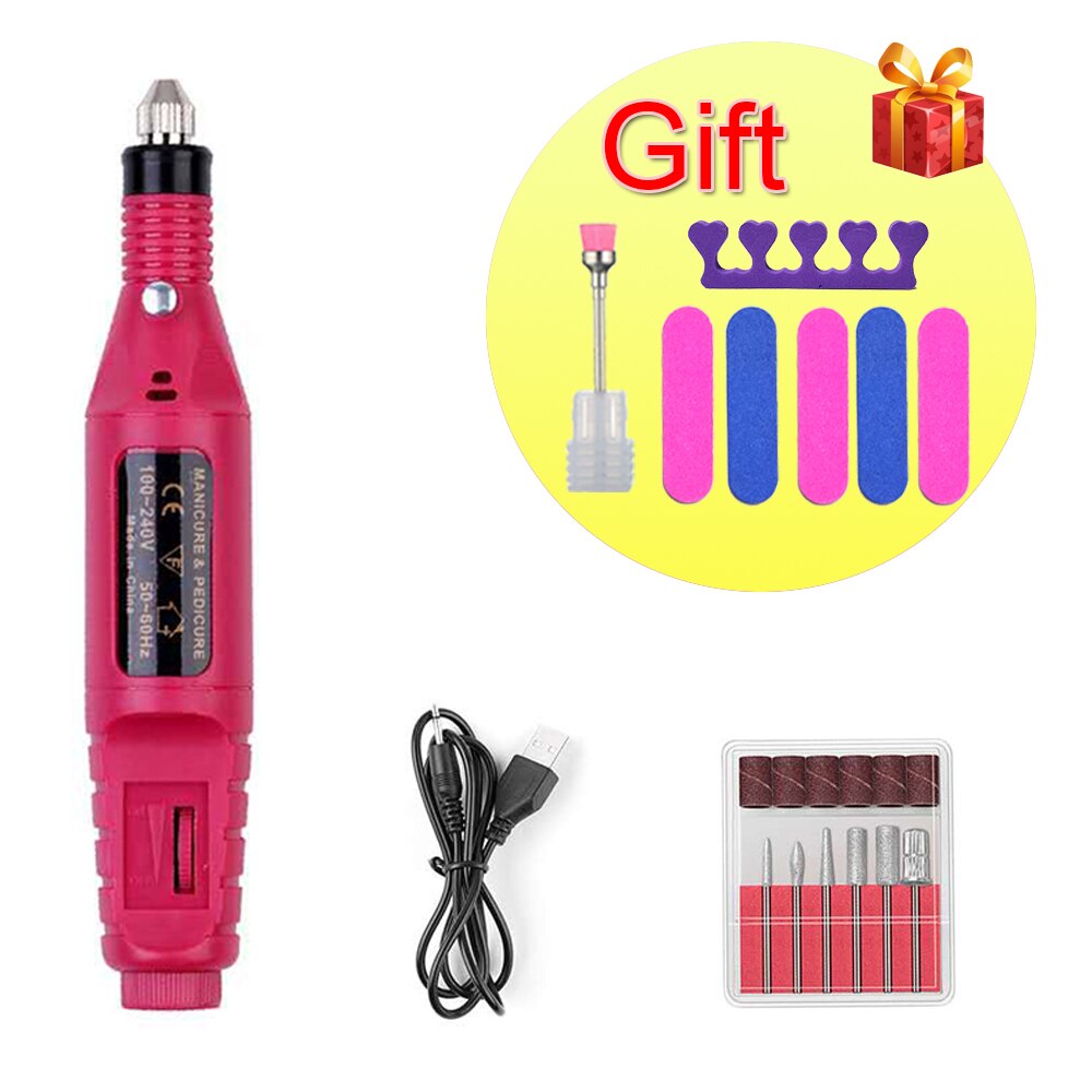 20000 RPM Profession Electric Nail Drill Manicure Machine Pedicure Mchine Milling Cutter Nail Art File Tools: RED