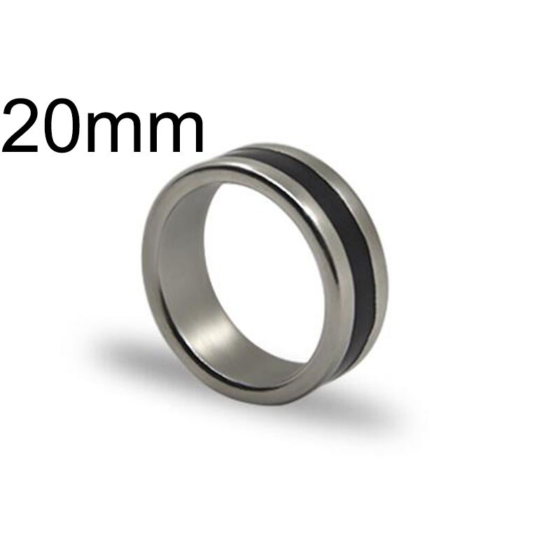 Zilver Sterke Magnetische Ring Pk Ring(18/19/20Mm Beschikbaar) goocheltrucs Close Up Stage Magia Ring Magie Illusie Gimmick Props: Black Chain 20mm