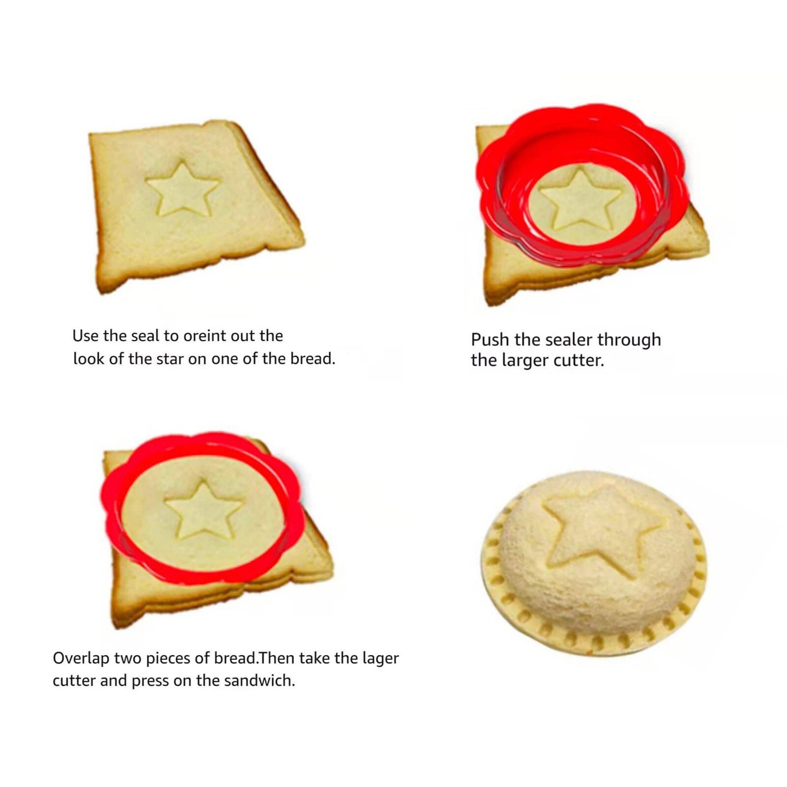 Sandwich Cutter And Sealer Pack Of 6 Uncrustables Sandwich Maker Bread Sandwich DIY Cookie Cutter For Boys And Girls Lunch Lunch