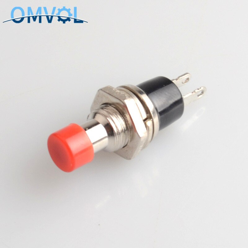 6pcs NC/NO normally open normally closed Momentary Self-resetting Push Button Switch without lock Reset Switch: Red / NO (normally open)