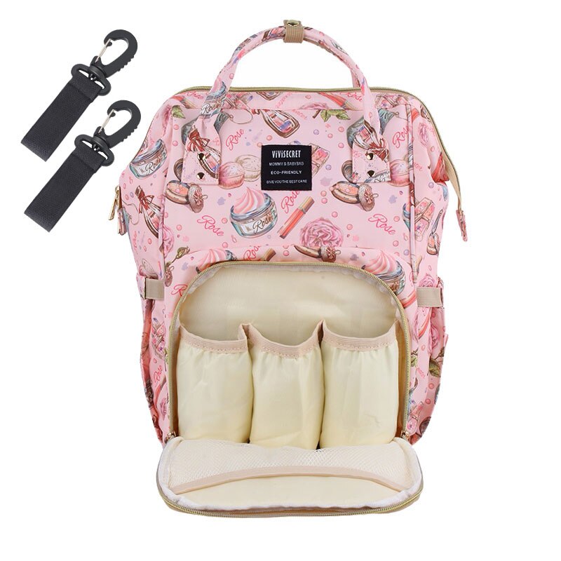 Lequeen Baby Diaper Bag Backpack Baby Organizer Bags for Mom with Hooks Large Stroller Bag for Mommy Baby Changing Mummy Bag