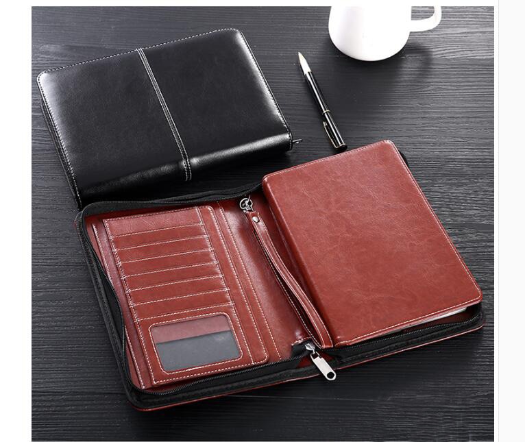 cute weekly A5 planner agenda organizer notebooks PU leather zipper notebook with lift handle refill writing pad 1289
