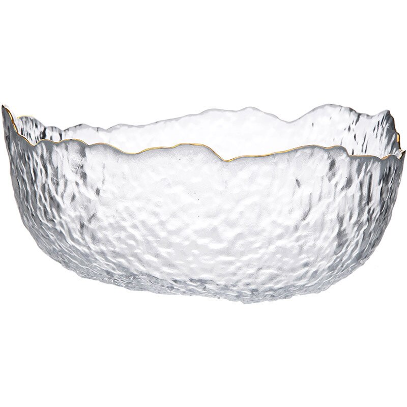 Green Code Irregular Glass Household Drawing Phnom Penh Glacier Fruit Salad Bowl Pyrex Fruit and Vegetable Plate