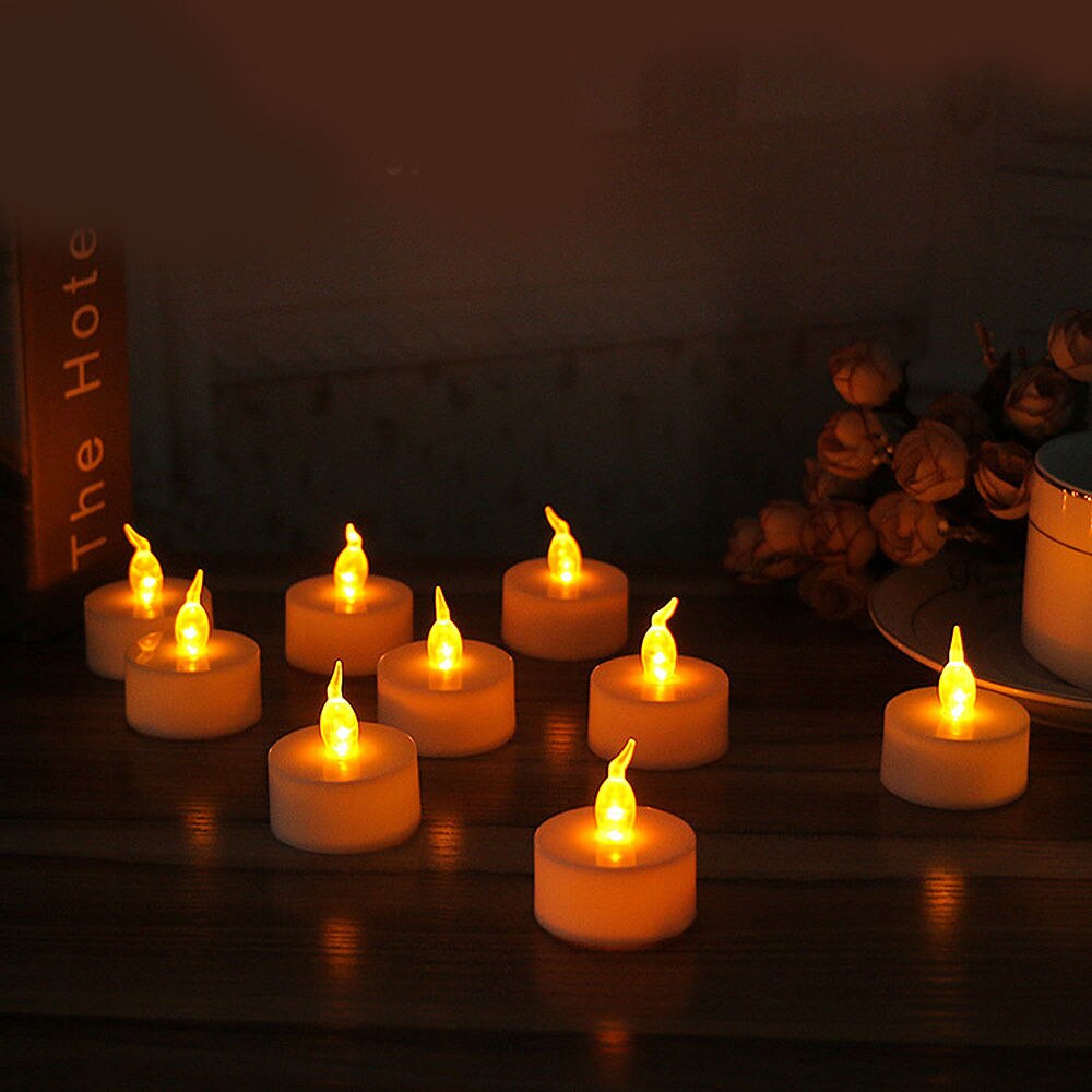 12pcs Remote controlled battery operated LED candle w/controller flickering flameless votive tealight lamp Wedding Birthday Xmas