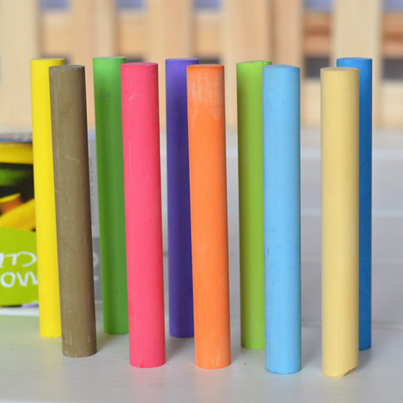 Juego de 10 unids/set de tiza colorida coreana sin polvo, bolígrafo de tiza no tóxico, caja sin polvo, tizas para niños, suministros de papelería escolar
