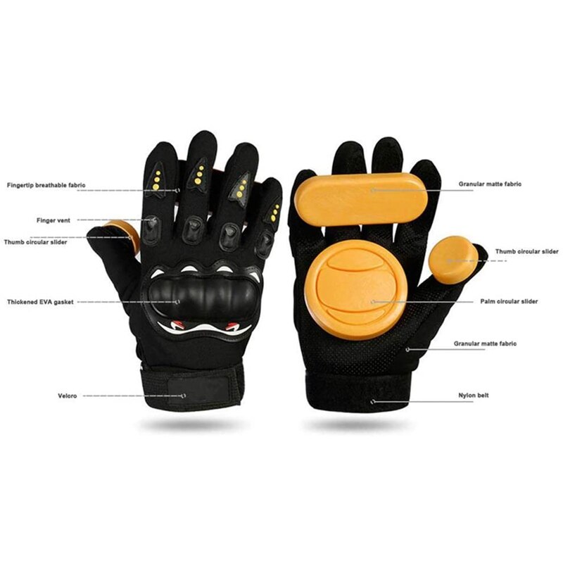 Diy longboard slide handschoenen skateboard handschoenen schuimbeschermer downhill longboard skate handschoenen met slider puck