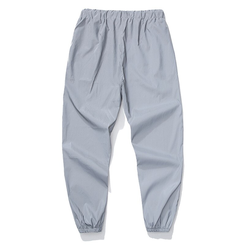 Reflekterande byxor original par dubbel elastisk midja knytbyxor byxor joggingbyxor europeisk storlek