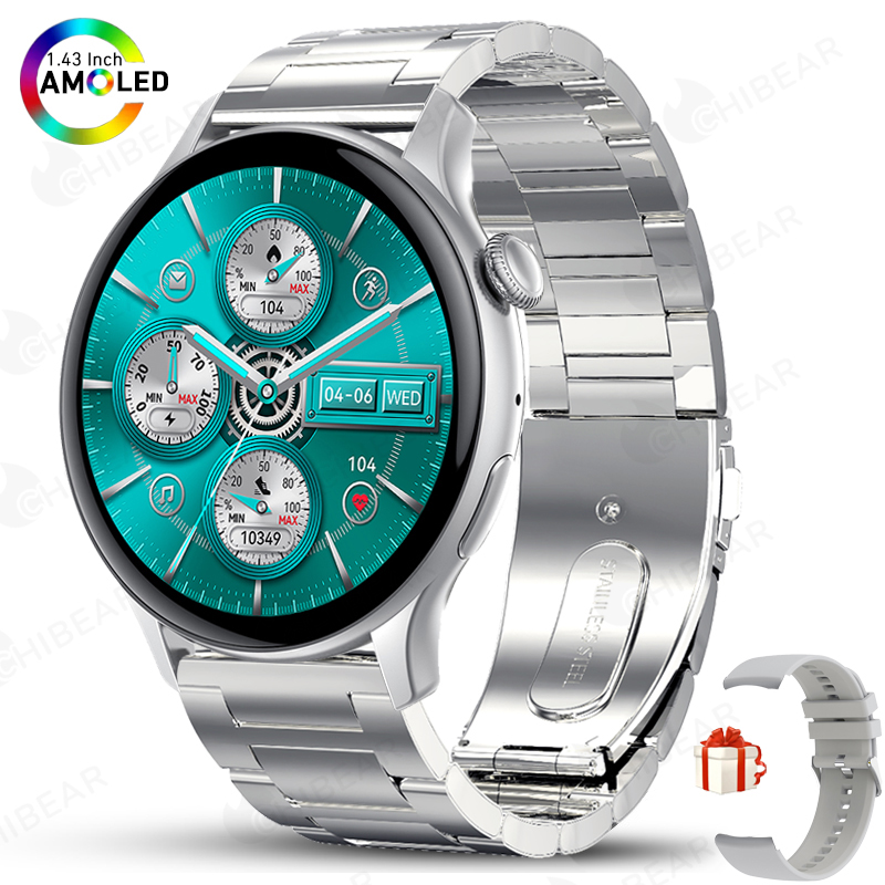 Nowy smartwatch 2025 z ekranem prawdziwy AMOLED HD, monitorowaniem zdrowia kobiet, sterowaniem głosowym AI, połączeniami Bluetooth, kompatybilny z Androidem i iOS.: Różowy