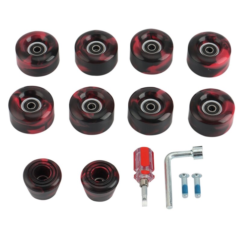 8 Pack 82A Roller Skate Wielen 32X58Mm, Skate Wielen Met Lagers Geïnstalleerd Dubbele Rij Schaatsen Accessoires: Rood