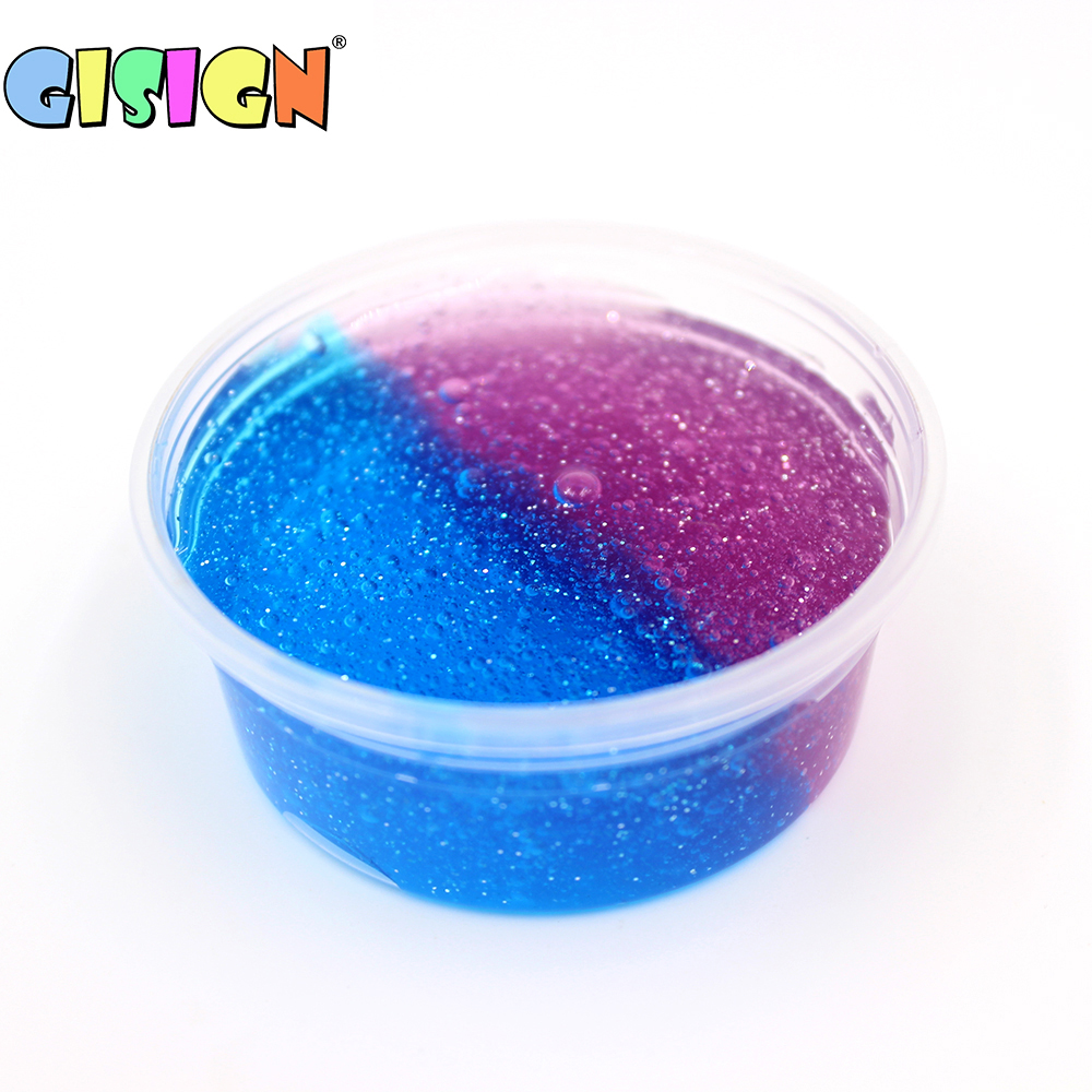 Diy glitter slime krystal lizun blødt ler lys dynamisk plasticine antistress sky mudder playdough kitt til børn slim legetøj
