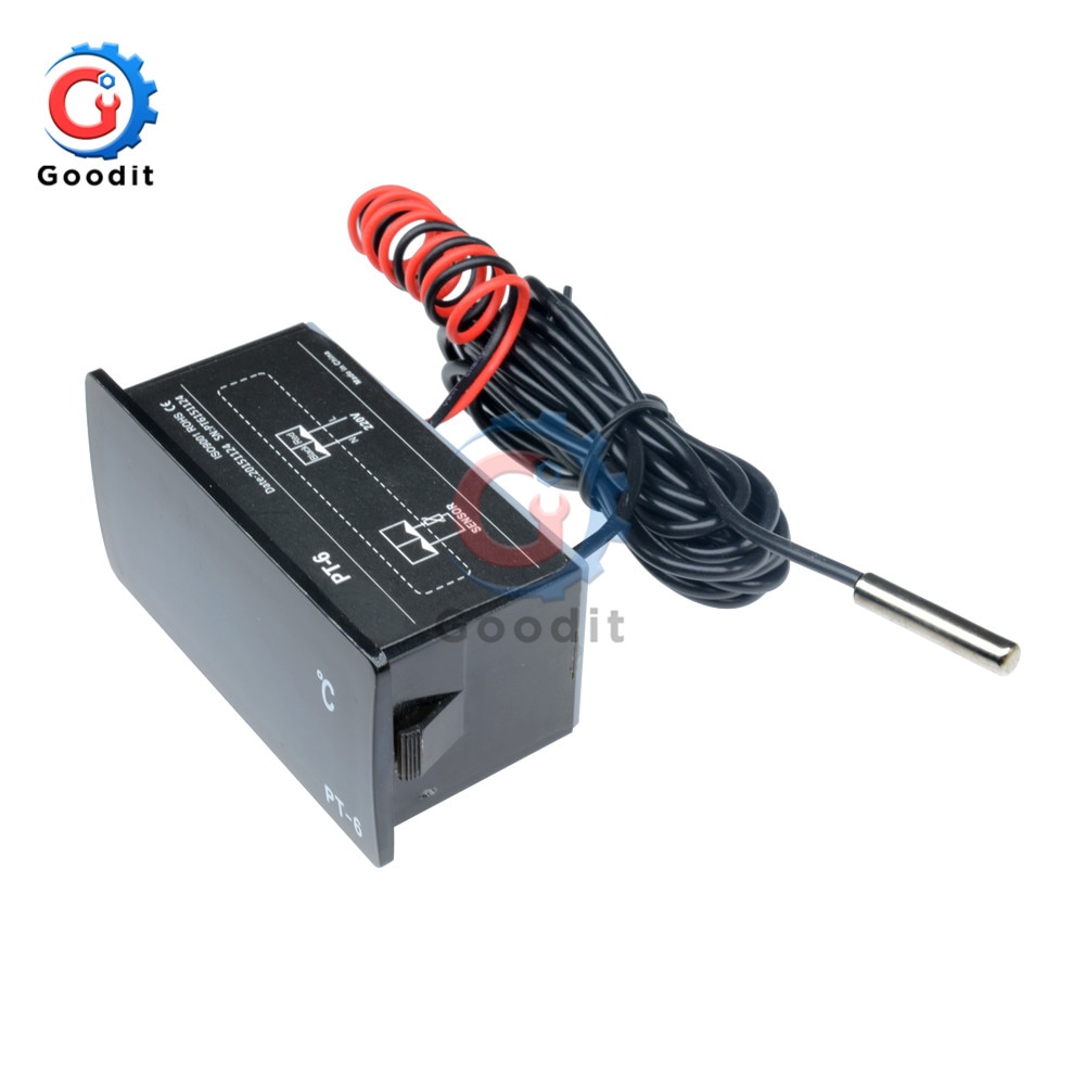PT-6-40 ~ 110C Digital Auto Thermometer Fahrzeug Temperatur Meter Monitor AC 220V DC 12V Automotive Thermometer mit NTC Sensor