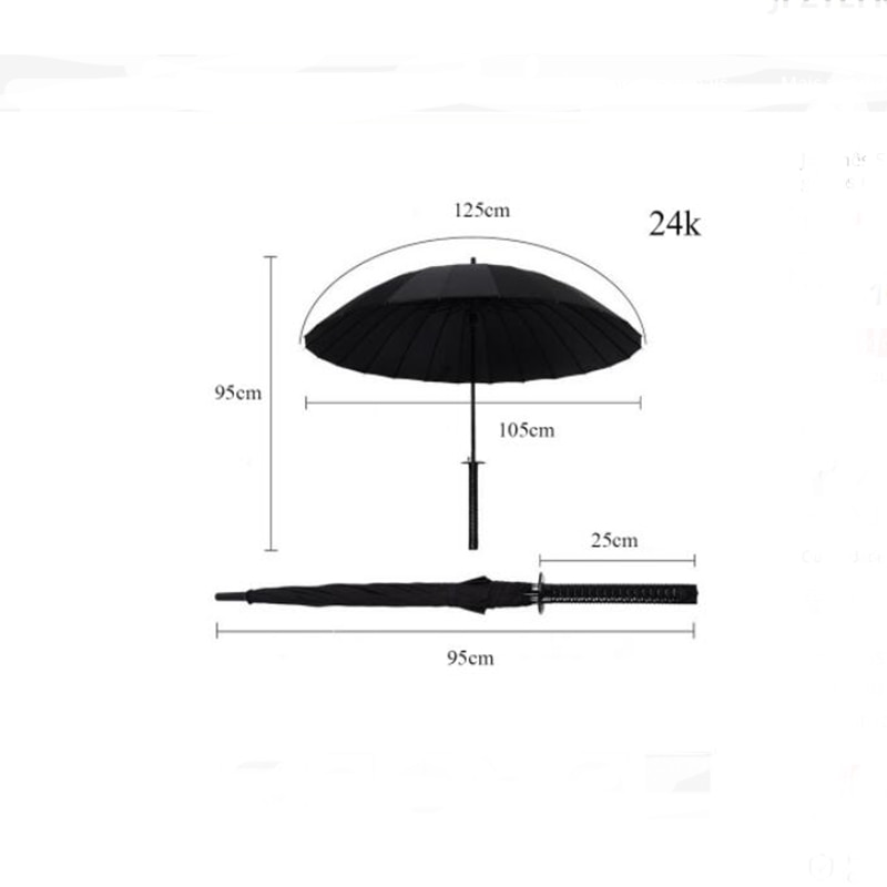 Parapluie samouraï japonais super coupe-vent semi-automatique longue poignée parapluie 8/16/24 os mâle dame animation parapluie