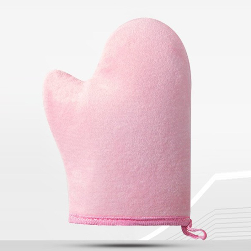 Body Lotion Glove Self-Tanning Mitt Double-Sided Prevents Sticky Hands Applicator Quick Dry Flocking Glove Makeup Applicator: light green