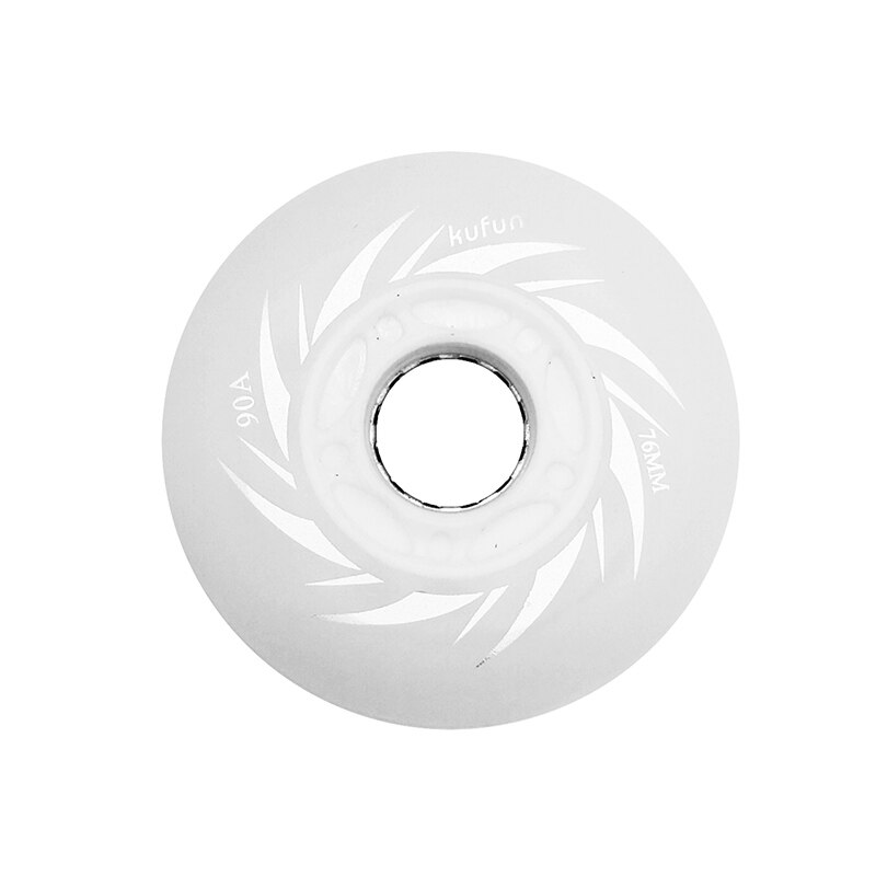 Kufun inline/rollschuh 4 räder FÜHRTE räder inline Schlittschuh glänzend licht 90A 72mm 76mm 80mm keine Lagerbier: Weiß 76mm