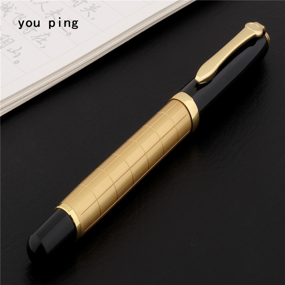 Luxury pen 017 Golden grid line Business office Rollerball Pen School student stationery office Ballpoint Pens