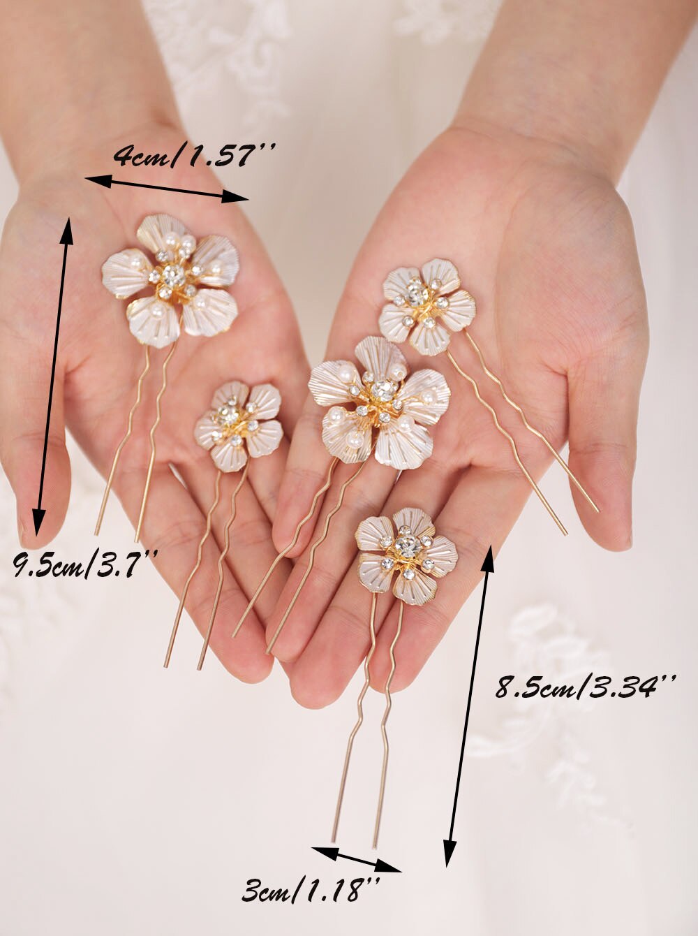 Corona de flores para boda, alfileres de pelo Noble de aleación de oro, tocados de novia para mujer, tocados para boda: Default Title