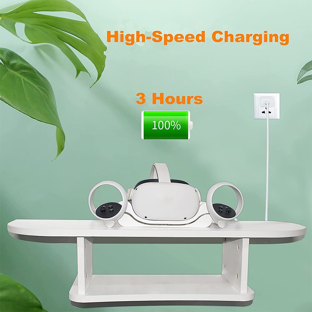 For Oculus Quest 2 VR Headset Charger Storage Base High-speed Charging Station With Stand LED Indicator Light Wall / Desk Mode