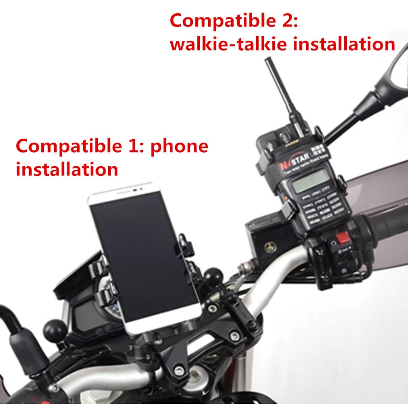 Motorcycle Ram Mount Universal Finger-Grip Phone or Radio Holder (Black)