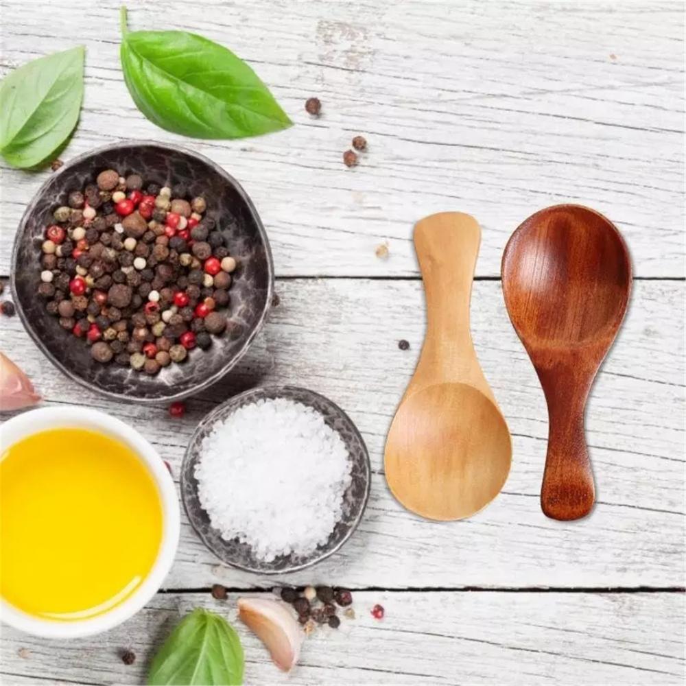 10Pcs Wooden Measuring Spoon Wooden Measuring Scale Spoon Scoop Coffee Beans Bar Kitchen Baking Tool