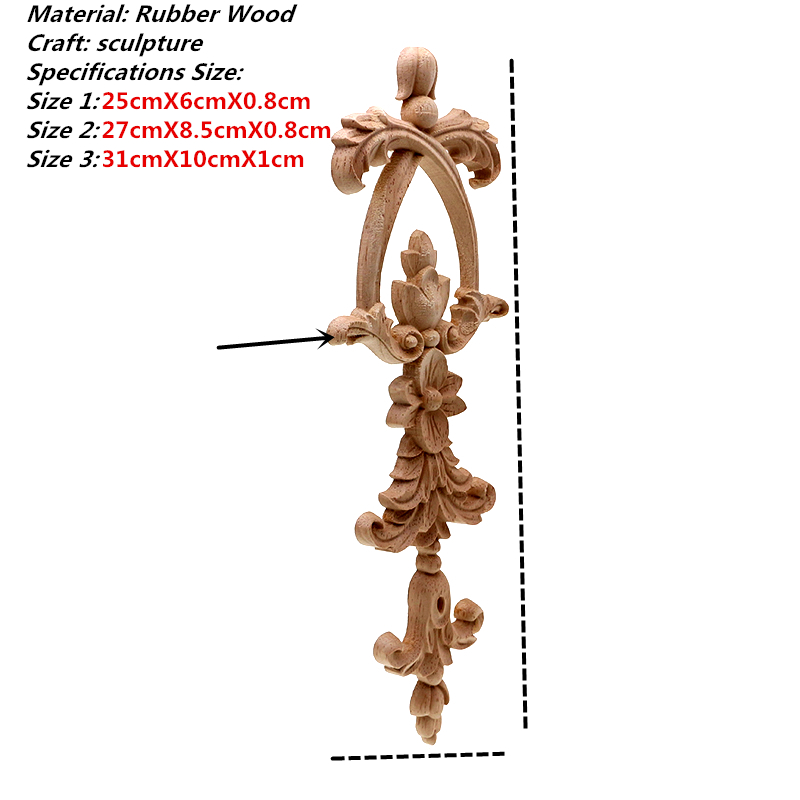 Europese applique massief hout lange stuk woondecoratie carve patronen of ontwerpen op houtwerk accessoires